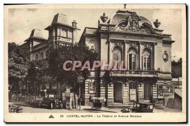 Old Postcard Chatel-Guyon Avenue Theater and Baraduc