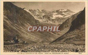 Old Postcard Vallee and chapel HEAS troumouse background and munia