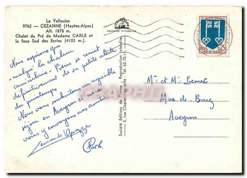 Modern Postcard Cezanne Vallouise Hautes Alpes