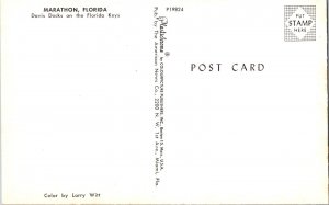Davis Docks, Marathon FL Florida Keys Vintage Postcard P54