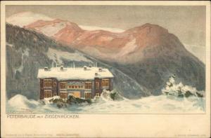 Swiss Mountains? Peterbaude mit Ziegenrucken - Ernest Nister Postcard c1900