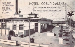 Spokane Washington Hotel Coeur D'alene Steamship on 7th Floor Postcard JG236693