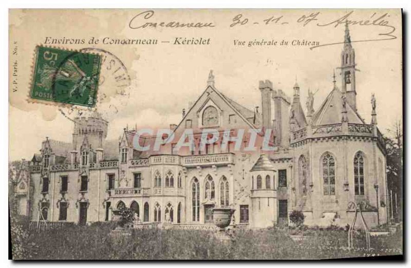 Old Postcard Around Concarneau Keriolet General view of the Chateau