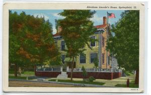 President Abraham Lincoln's Home Springfield Illinois postcard