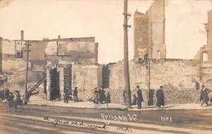 Rutland Vermont 1906 Fire Disaster Ruins Real Photo Postcard AA69850