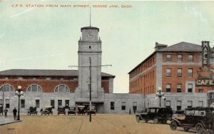 Moose Jaw Saskatchewan Canada c1910 Postcard Canadian Pacific Railroad Station