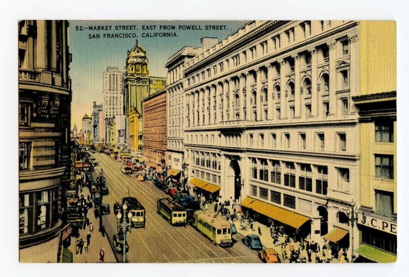 Postcard Market Street East From Powell Street San Francisco Standard View Card