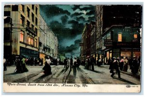 1907 Main Street South From 12th St. Kansas Missouri MO Posted Moon Postcard