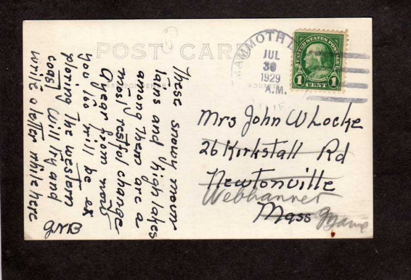 CA Twin Lakes Crest Camp High Sierra Mammoth Lakes California RPPC Real Photo RP