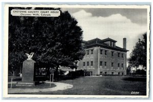 c1940 Cheyenne County Court House Cheyenne Wells Colorado CO Unposted Postcard