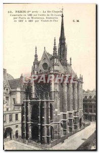 Old Postcard Paris I stopped Ste Chapel built in 1245 on the order of St. Lou...