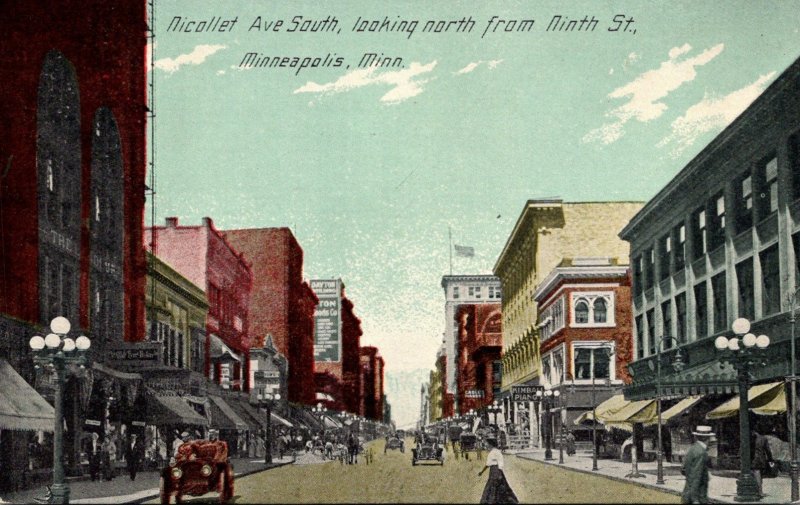 Minnesota Minneapolis Nicollet Avenue South Looking NOrth From Ninth Street