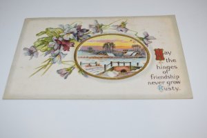 May the Hinges of Friendship Never Grow Rusty Fence Floral Border Series 706