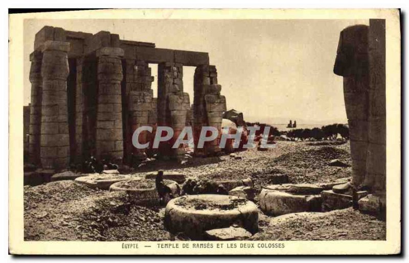 Old Postcard Egypt Egypt Temple of Ramses and the two Colossi