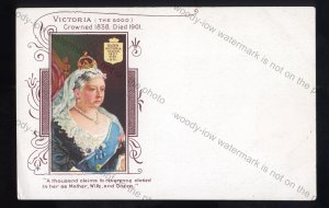 ROY029 - Queen Victoria - In memory of our late Queen 1819 -1901 - postcard