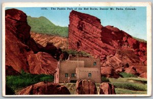 Denver Mountain Parks Colorado 1930s Postcard Pueblo Park Of Red Rocks