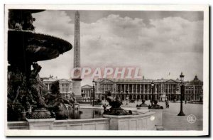 Old Postcard Paris Concorde Square