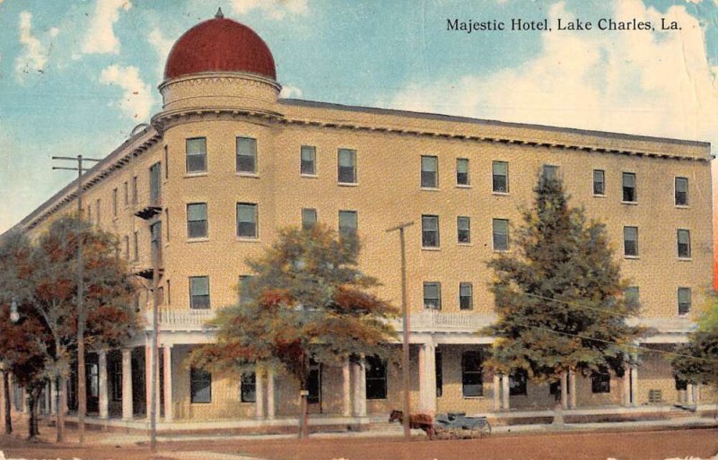 Lake Charles Louisiana Majestic Hotel Vintage Postcard AA32110