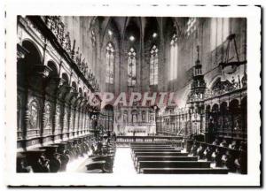 Postcard Modern Saint-Bertrand-de-Comminges cathedral choir stalls and the hi...