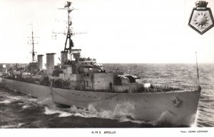 Postcard British Royal Navy HMS Apollo RPPC Photo - Gale Polden