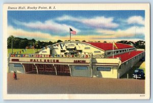 Rocky Point Rhode Island RI Postcard Dance Hall Palladium Building c1940 Vintage