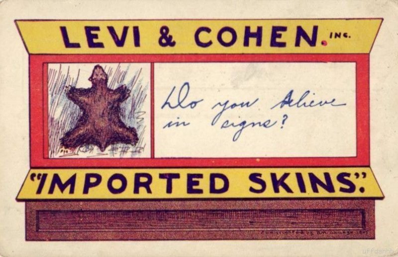 LEVI & COHEN IMPORTED SKINS ADVERTISING