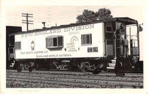 New England Division Contrail Train Car Real Photo Vintage Postcard AA35617
