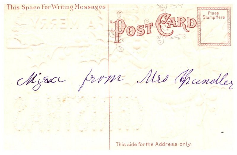 Santa Claus pointing to sign