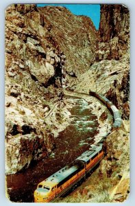 1960 Canon City Colorado Postcard Diesel Train Royal Gorge Arkansas Railway