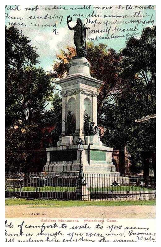 Postcard MONUMENT SCENE Waterbury Connecticut CT AR9539