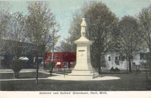 Hart Michigan Soldiers And Sailors Monument Antique Postcard K81195