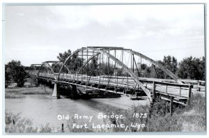View Of Old Army Bridge Fort Laramie Wyoming WY RPPC Photo Vintage Postcard