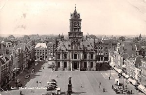 Markt met Stadhuts Netherlands Postcard