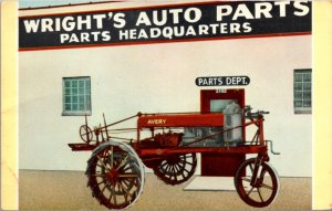 Postcard Wright's Auto & Tractor Parts in Quincy, Illinois