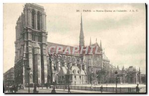 Postcard Old Paris Notre Dame and the Apse