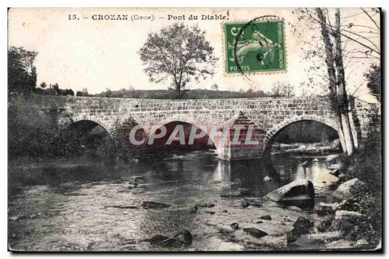 Old Postcard Crozant (Creuse) Devil's Bridge