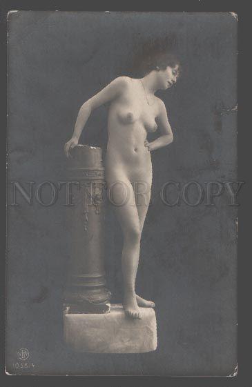 101244 NUDE Woman as Statue Vintage PHOTO VRV #1058/4 PC