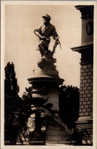 Switzerland Lausanne Monument Guillaume Tell Vintage RPPC C010