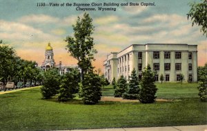 Cheyenne, Wyoming - Supreme Court Building and State Capitol - c1908