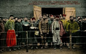 c. 1910 Prisoners Camp Cossack Jewish Turks Belgians Postcard P31 