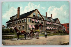 Dominion Coal Co. Offices Glace Bay Cape Breton Canada Horse Buggy Postcard