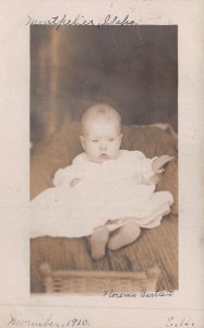 MONTPELIER IDAHO~FLORENCE BARTLETT AS A BABY~1910 REAL PHOTO POSTCARD