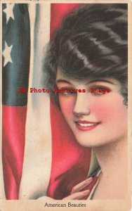 Patriotic, Henry Heininger, American Beauties, Woman with Flag