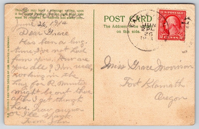 BB London~Comic Romantic Couple~Situation Ex-squeeze-It~c1910 Vintage Postcard