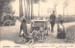 Belgium Laitieres Flamandes Flemish Milk Maid Dog Policeman 1903 postcard B915