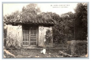 Vintage 1920's Photo Postcard Overgrown Foliage Covered Japanese Tomb