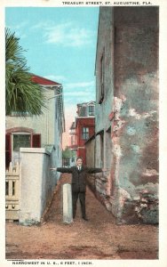 Vintage Postcard 1920's Narrowest Treasury Street St. Augustine Fla. Florida