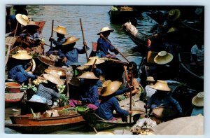 Woman boat-vendors at floating Market in BANGKOK Thailand Postcard