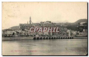 Old Postcard Menton Vue Generale