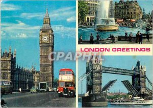 Greeting Postcard Modern London Big Ben and the Houses of Parliament Trafalga...